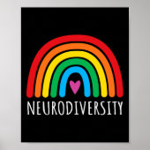 Neurodiversiteit Rainbow Autisme Awareness Maand M Poster (Voorkant)