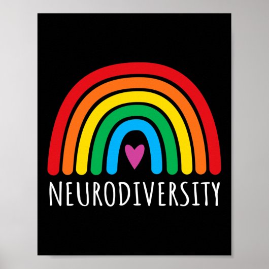 Neurodiversiteit Rainbow Autisme Awareness Maand M Poster (Voorkant)