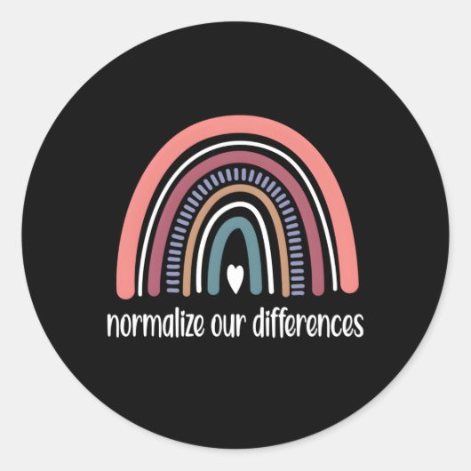 Neurodiversiteit Rainbow Autisme Neurodiverent ADH Ronde Sticker (Voorkant)