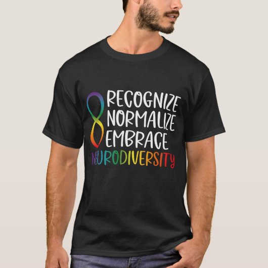 Neurodiversiteit Rainbow Infinfinity T-shirt (Voorkant)