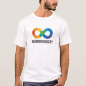 Neurodiversiteit Rainbow Infinity Puzzle Design T-shirt (Voorkant)