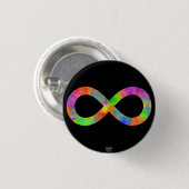 Neurodiversiteit Rainbow Lemniscate/ Infinity Symb Ronde Button 3,2 Cm (Voorkant /achterkant)