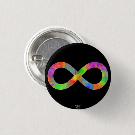 Neurodiversiteit Rainbow Lemniscate/ Infinity Symb Ronde Button 3,2 Cm (Voorkant /achterkant)