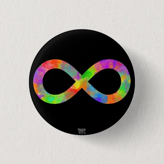 Neurodiversiteit Rainbow Lemniscate/ Infinity Symb Ronde Button 3,2 Cm (Voorkant)