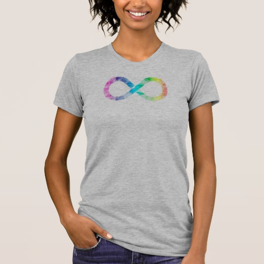 Neurodiversiteit Rainbow Waterverf Infineïteit T-shirt (Voorkant)