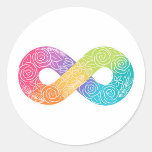 Neurodiversiteit regenboog oneindig teken sticker