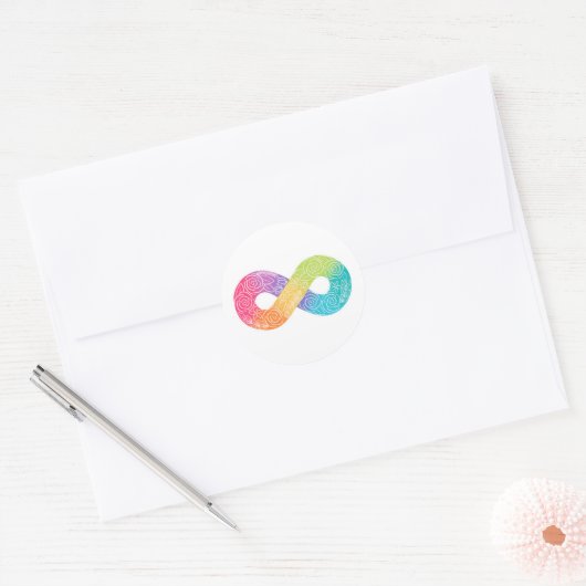 Neurodiversiteit regenboog oneindig teken sticker (Envelop)