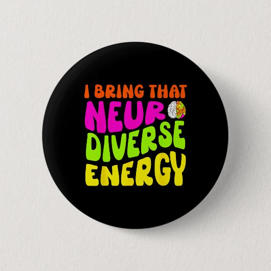 Neurodiversiteit Shirt Autisme ADHD ASS Neurodiver Ronde Button 5,7 Cm (Voorkant)