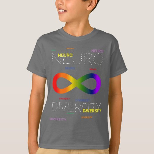 Neurodiversiteit stippen donker t-shirt (Voorkant)