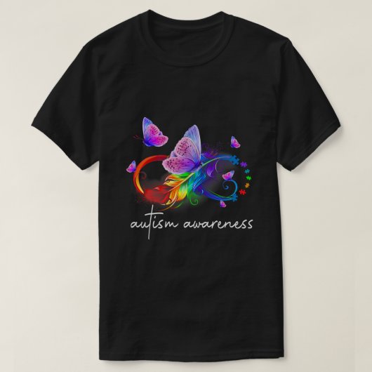 Neurodiversiteit Symbool Rainbow Infinity Autisme  T-shirt (Design voorkant)