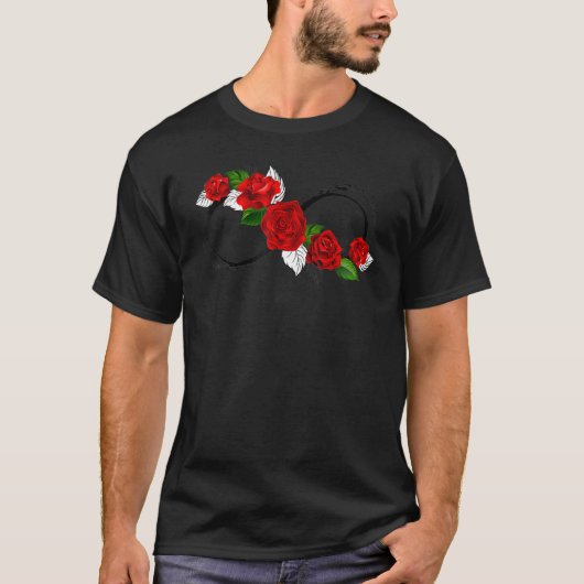 Neurodiversiteit Symbool Rode Roos Oneindigheid Au T-shirt (Voorkant)