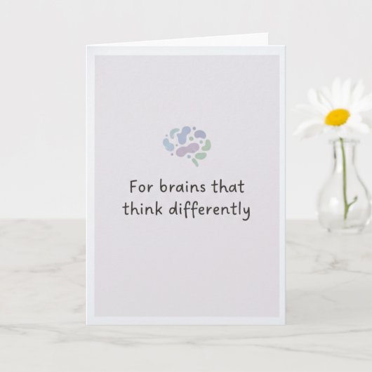Neurodiversiteit trots hersenen inspirerende groet kaart (Kleine Plant)