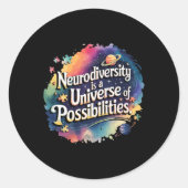 Neurodiversiteit Universum van mogelijkheden in de Ronde Sticker (Voorkant)