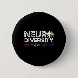 Neurodiversiteit vier geestelijke gezondheid Adhd  Ronde Button 5,7 Cm