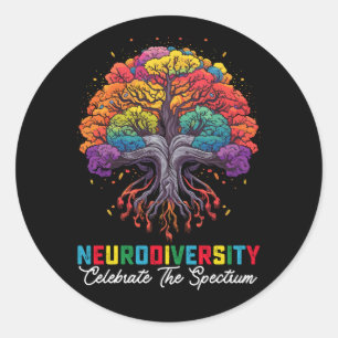 Neurodiversiteit vieren het spectrum autisme ronde sticker