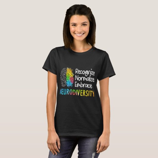 Neurodiversiteit, vieren het spectrum. De hersenen T-shirt (Voorkant volledig)