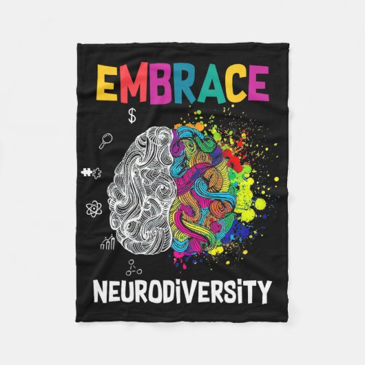 Neurodiversiteit vieren het spectrum - hersenautis fleece deken (Voorkant)
