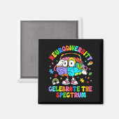 Neurodiversiteit vieren het spectrum - hersenautis magneet (Voorkant / Achterkant)
