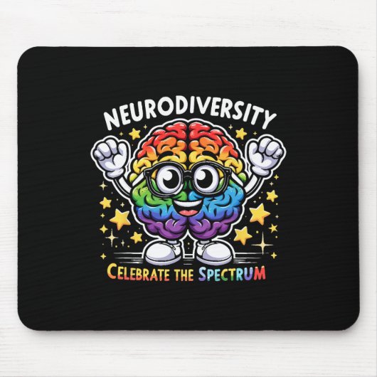 Neurodiversiteit vieren het spectrum - hersenautis muismat (Voorkant)