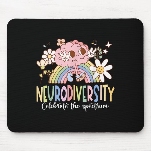 Neurodiversiteit vieren het spectrum - hersenautis muismat (Voorkant)
