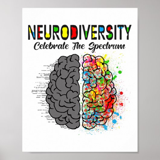 Neurodiversiteit vieren het spectrum - hersenautis poster (Voorkant)