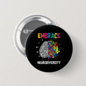 Neurodiversiteit vieren het spectrum - hersenautis ronde button 5,7 cm (Voorkant /achterkant)