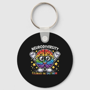 Neurodiversiteit vieren het spectrum - hersenautis sleutelhanger
