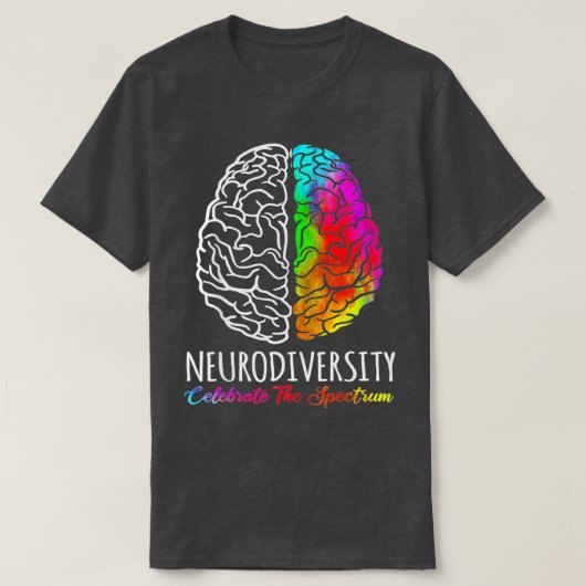 Neurodiversiteit vieren het spectrum - hersenautis t-shirt (Design voorkant)