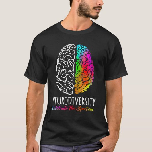 Neurodiversiteit vieren het spectrum - hersenautis t-shirt (Voorkant)