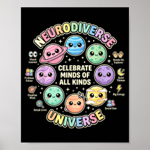 Neurodiversiteit viert geesten van alle soorten vo poster