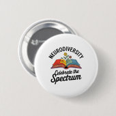 Neurodiversiteit viert het Spectrum Boek Autisme Ronde Button 5,7 Cm (Voorkant /achterkant)