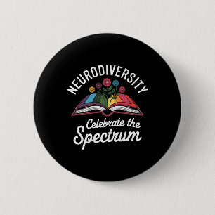 Neurodiversiteit viert het Spectrum Boek Autisme Ronde Button 5,7 Cm