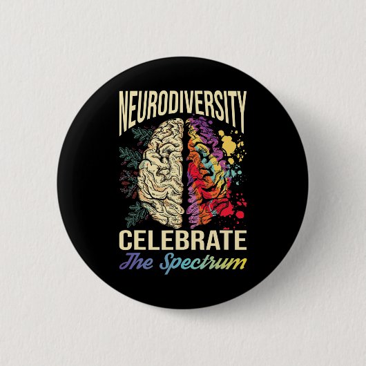 Neurodiversiteit viert het spectrum van autisme ronde button 5,7 cm (Voorkant)