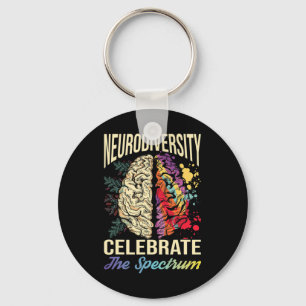 Neurodiversiteit viert het spectrum van autisme sleutelhanger