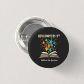 Neurodiversiteit viert het Spectrumboek Autisme Ronde Button 3,2 Cm (Voorkant /achterkant)