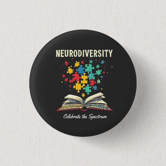 Neurodiversiteit viert het Spectrumboek Autisme Ronde Button 3,2 Cm (Voorkant)