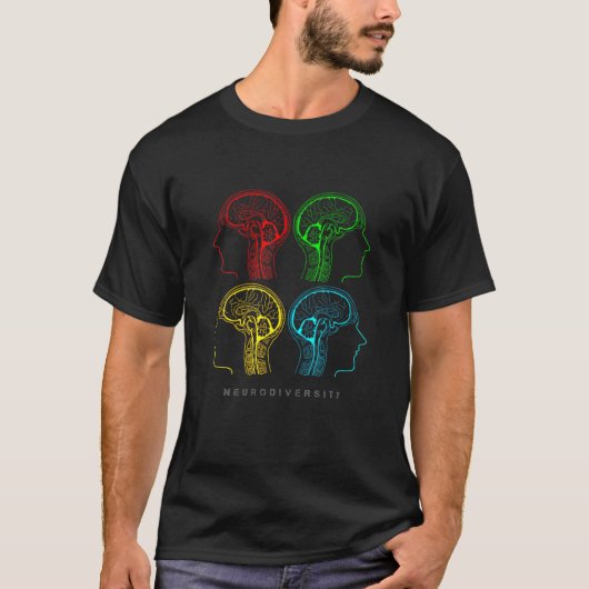 Neurodiversiteit voor ADHD en autisme Brain Graphi T-shirt (Voorkant)
