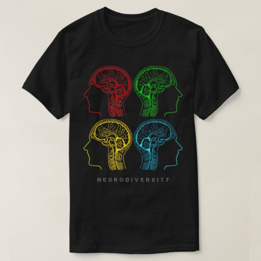 Neurodiversiteit voor ADHD en autisme Brain Graphi T-shirt (Design voorkant)