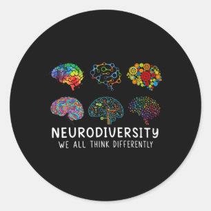 Neurodiversiteit We denken allemaal anders in Brai Ronde Sticker