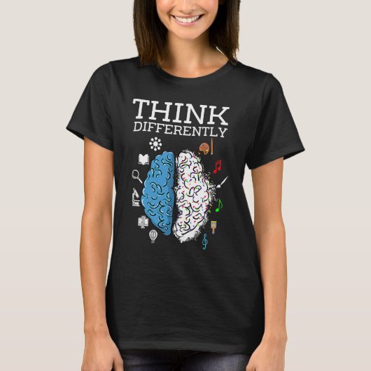 Neurodiversiteit We Denken Allen Anders Denk Herse T-shirt (Voorkant)