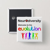 Neurodiversiteit Welkom bij de Evolutie Vierkante Button 5,1 Cm (Voorkant /achterkant)