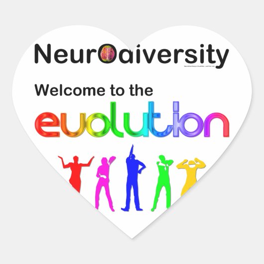 Neurodiversiteit Welkom in de evolutie Hart Sticker (Voorkant)