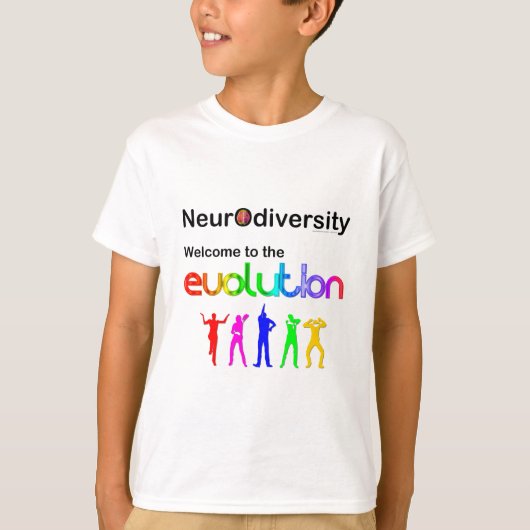 Neurodiversiteit Welkom in de evolutie T-shirt (Voorkant)