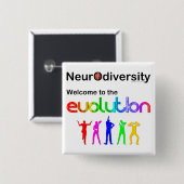 Neurodiversiteit Welkom in de evolutie Vierkante Button 5,1 Cm (Voorkant /achterkant)