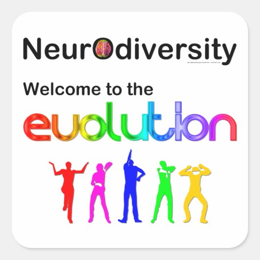 Neurodiversiteit Welkom in de evolutie Vierkante Sticker (Voorkant)