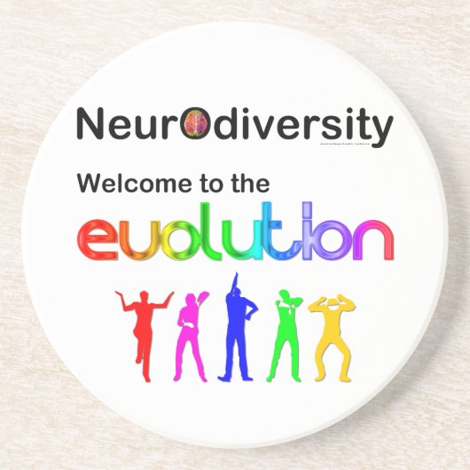 Neurodiversiteit Welkom in de evolutie Zandsteen Onderzetter (Voorkant)