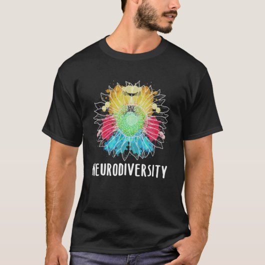 Neurodiversiteitsbewustzijn Neurodidiverse hersene T-shirt (Voorkant)