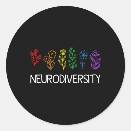 Neurodiversity April Autisme Awareness Pride Rainb Ronde Sticker (Voorkant)
