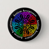 Neurodiversity Autism Acceptatie Rainbow Mandala B Ronde Button 5,7 Cm (Voorkant)