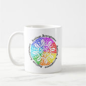 Neurodiversity Autism Acceptatie Rainbow Mandala Koffiemok (Links)
